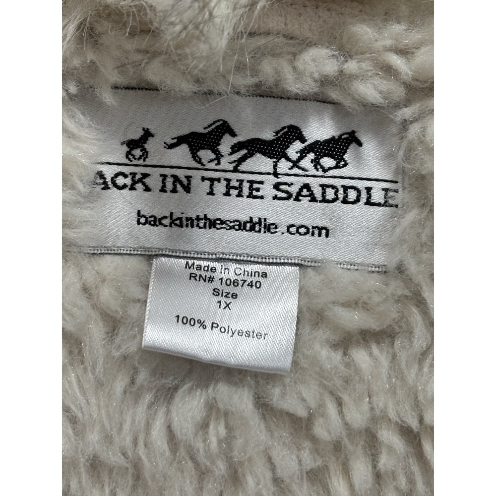 Back in the Saddle Faux Fur/Suede Sherpa Lined Vest Open Front Pockets Sz 1X - Picture 2 of 6